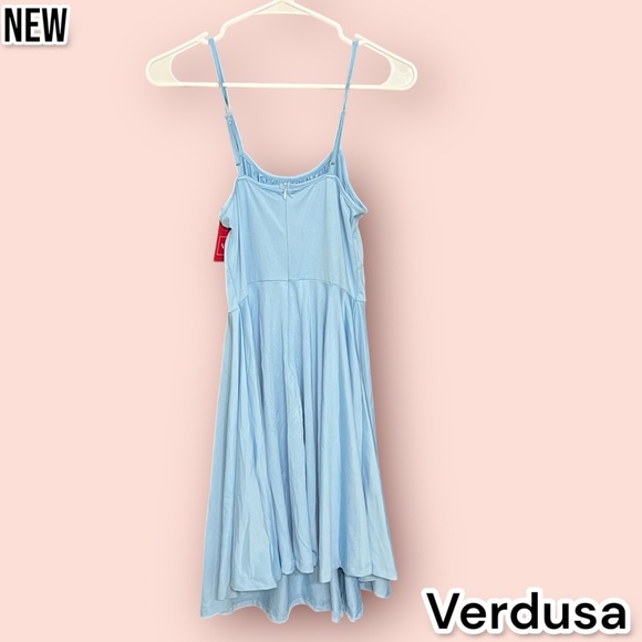 New Verdusa Baby Blue Flowy Mini Dress Adjustable Straps - Picture 5 of 5